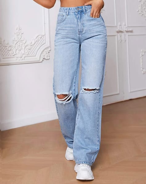 Wide Leg Jeans with 5-Pocket Styling