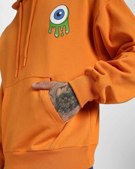 Orange cheap graphic hoodie