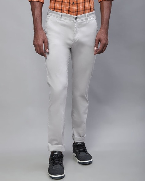 Buy Cantabil Solid Beige Regular Fit Trouser Online