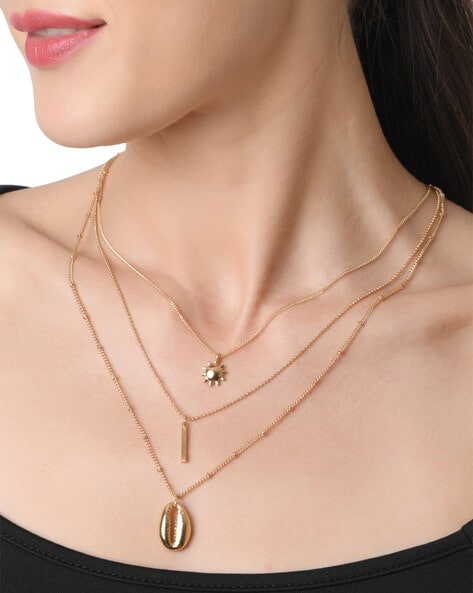 V Shaped Diamond Necklace Rose Gold Layering Drop Diamond Pendant | La More  Design