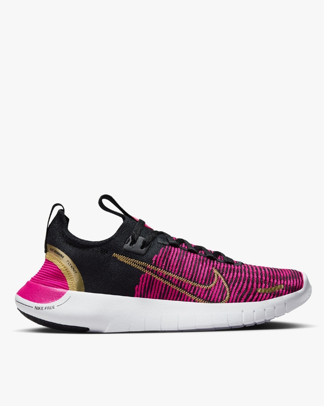 Free flyknit clearance pink and black