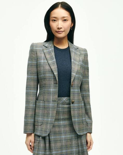 Buy BROOKS BROTHERS Checked Wool Prince of Wales Jacket