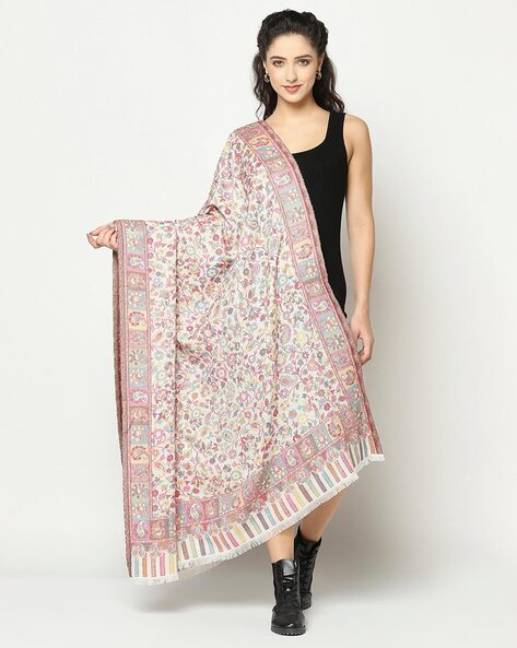 Paisley Pattern Shawl with Frayed Hem Price in India