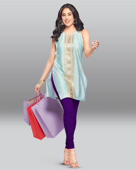 Buy Lyra Women's Purple Solid Churidar Leggings Online at Best Prices in  India - JioMart.