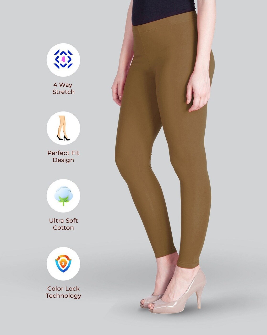 Buy Brown Leggings for Women by LYRA Online