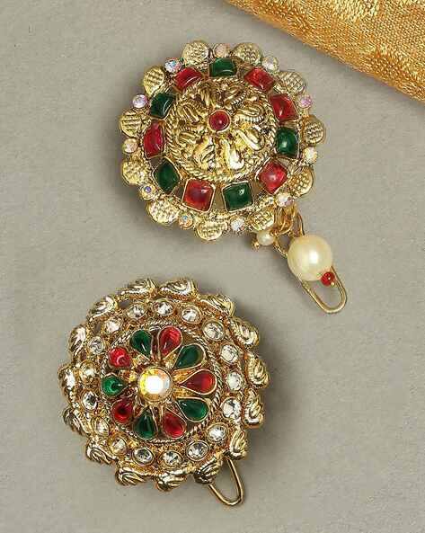Fabula Set of 2 Stone-Studded Hair Bun Clips