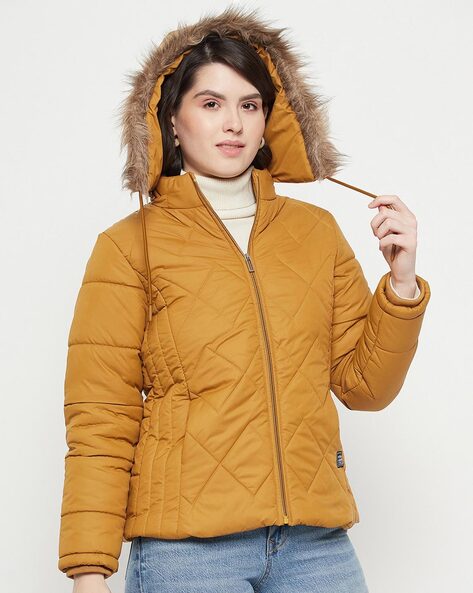 Mustard quilted 2025 jacket womens