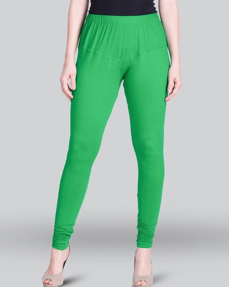 Buy Lyra Women Solid Coloured Green Leggings online