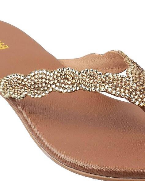 Sliver Woman Sandals Rhinestones Chains T-strap Comfortable Flat Crystal Sandals  T-strap Thong Crystal Flip Flops Drop shipping