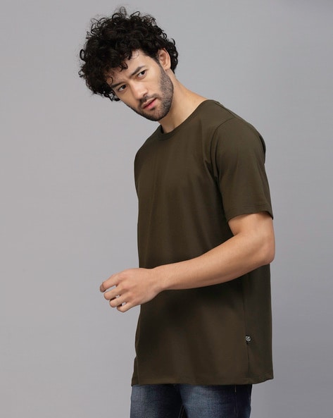 Oversized Fit T-shirt - Dark green - Men