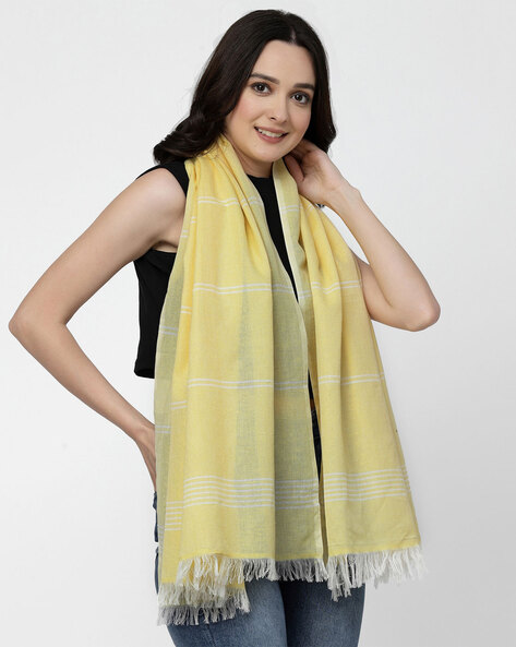 Striped Handwoven Cotton Stole Price in India