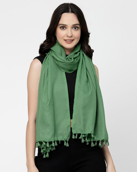Handwoven Cotton Stole with Tassels Price in India