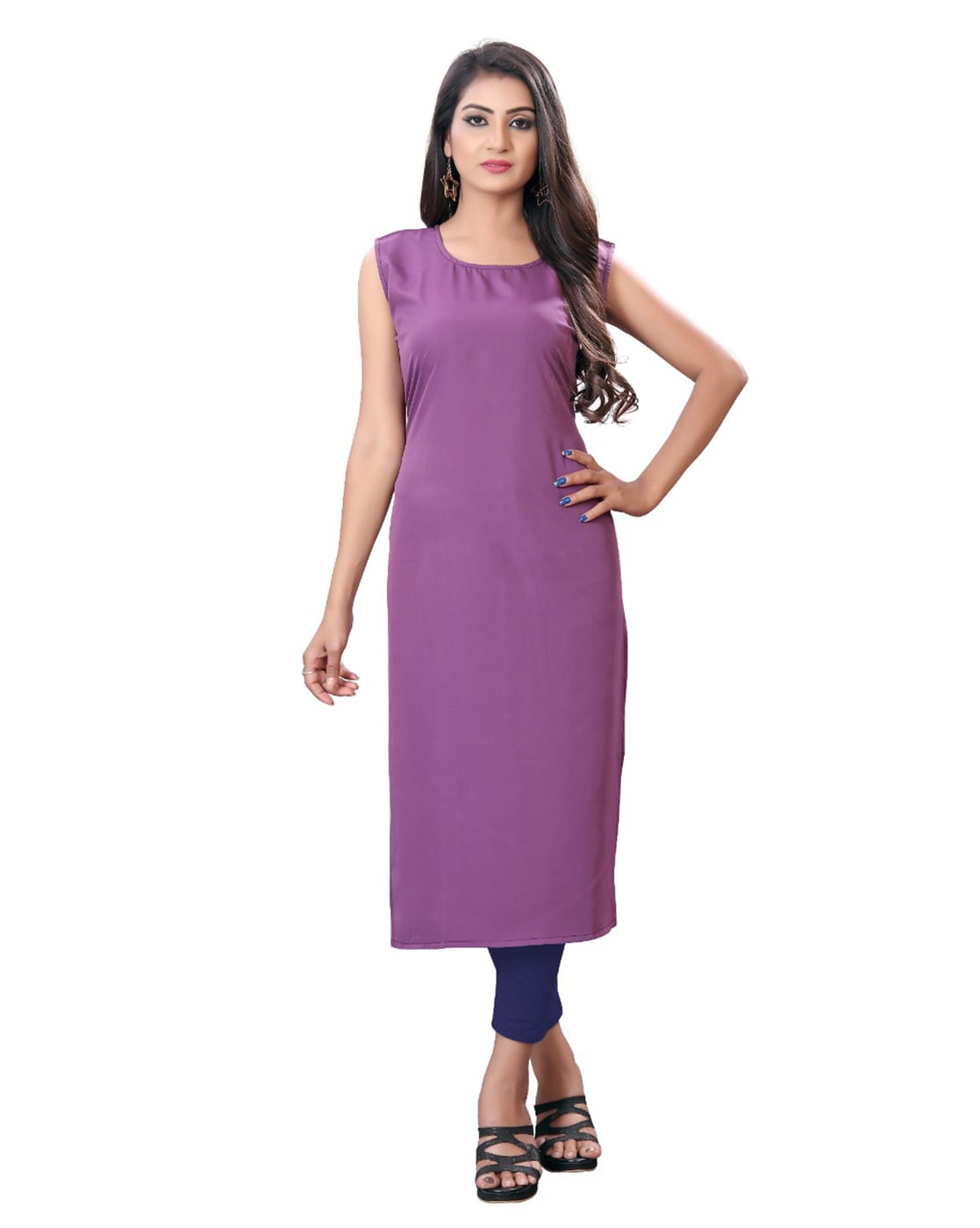 Silk Beautiful With Contemporary Designs Modern And Elegant Look Ladies Purple  Kurtis at Best Price in Junagadh | Yogi Kurti Wear