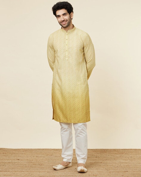 Buy Mehndi Green Kurtas for Men by MANYAVAR Online Ajio