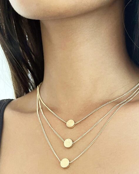 Circle Loop Plunge Skinny Necklace | Boohoo UK