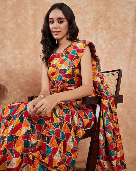 Bandhej Saree Inspired Skirt Set – Aapro