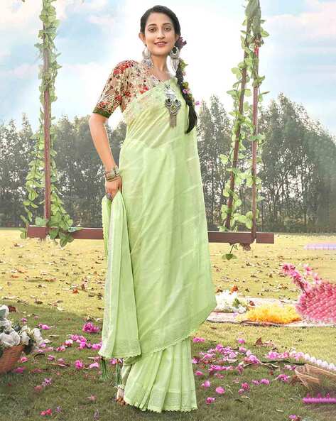 Buy Green Sarees for Women by Saree mall Online