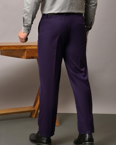 Mens Lavender Purple Slim Fit Stretch Dress Pants Retro High Waist Pleated  Trousers - Etsy