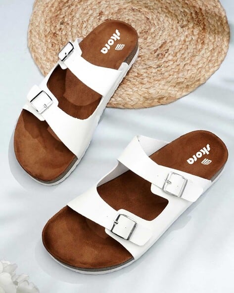 Buy W White Flat Sandals for Women by SKORA Online