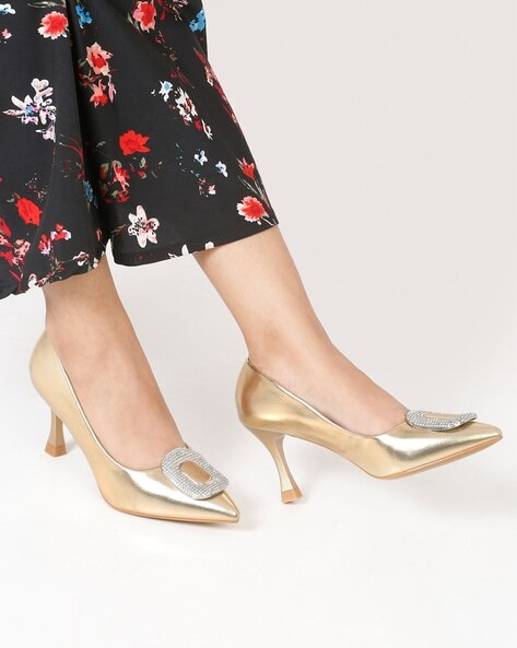 Gold on sale pointed stilettos