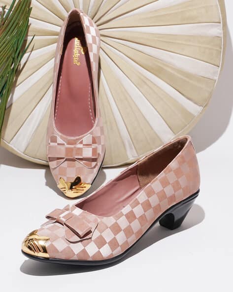 DOLLPHIN Checked Pattern Heeled Bellies