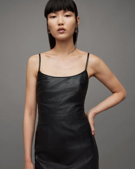 Buy online Black Faux Leather Bodycon Dress from western wear for Women by  N-gal for ₹989 at 45% off | 2024 Limeroad.com