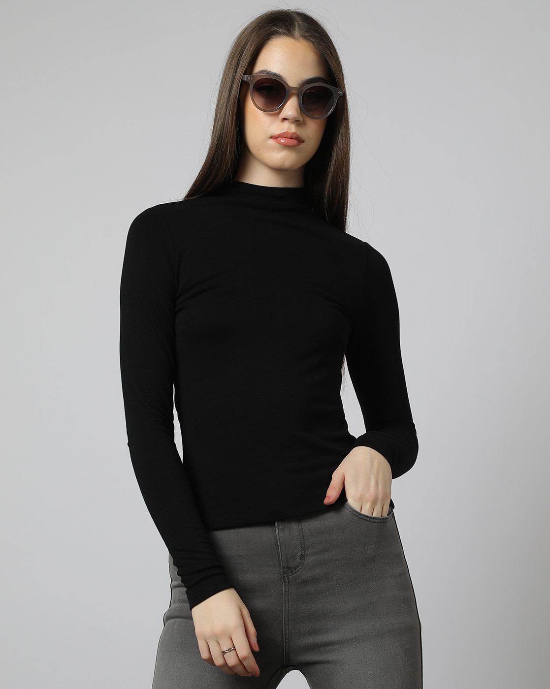 Buy Black Tshirts for Women by Outryt Online