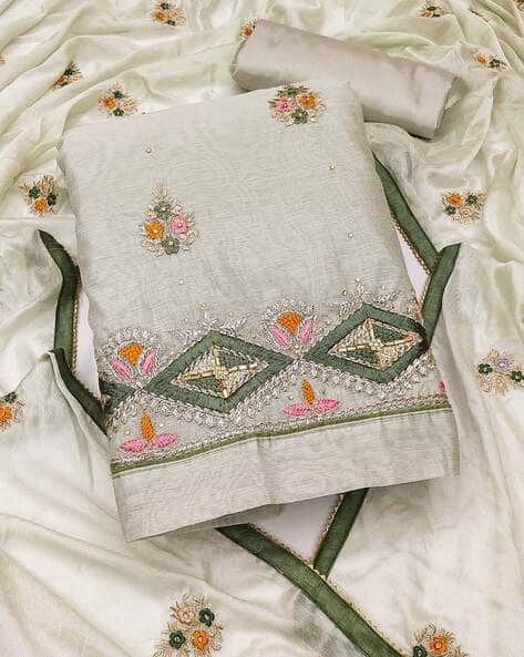 Embroidered Unstitched Dress Material