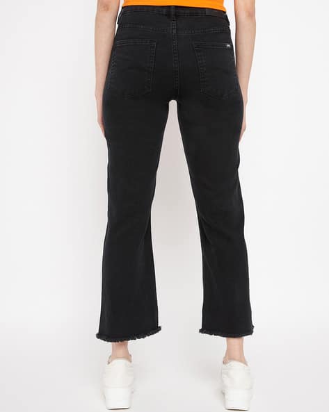 Bootcut Jeans with Frayed Hems