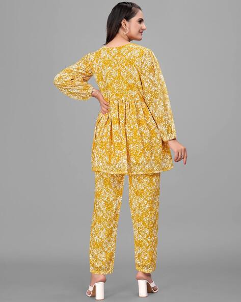 Yellow Printed Co-Ords Set For Womens at Rs 1800/set, Women Co-Ord Set in  Surat