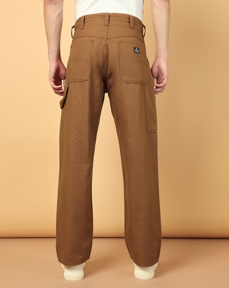 Buy Wrangler Light Brown Regular Fit Trousers for Mens Online @ Tata CLiQ