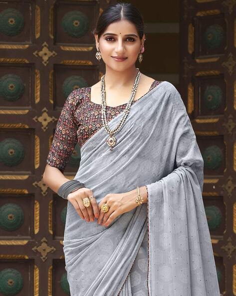 Buy Grey Sarees for Women by Saree mall Online | Ajio.com