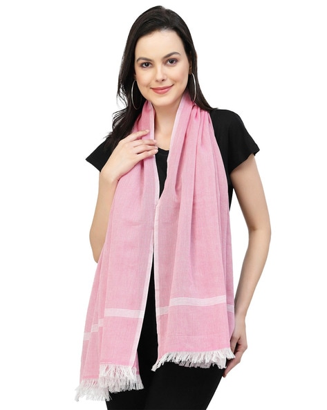 Striped Handwoven Cotton Stole Price in India