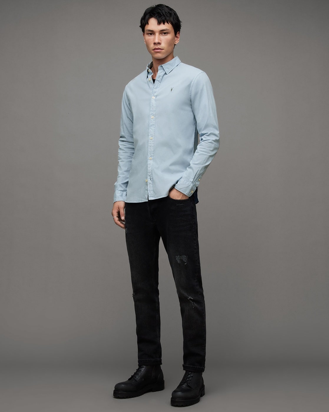 Buy ALL SAINTS Hawthorne Cotton Slim Fit Shirt