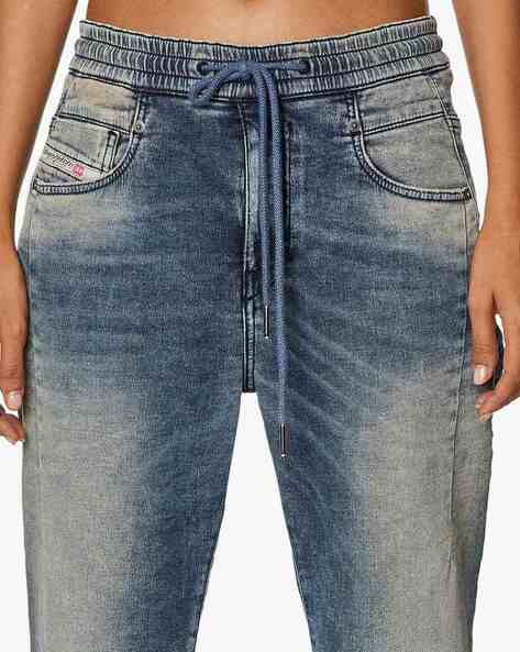 Buy DIESEL D-Fayza Boyfriend Low-Rise Coated Jogg Jeans | Blue  