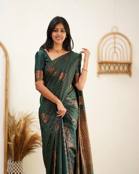 Buy Mustard Sarees for Women by Indie Picks Online | Ajio.com