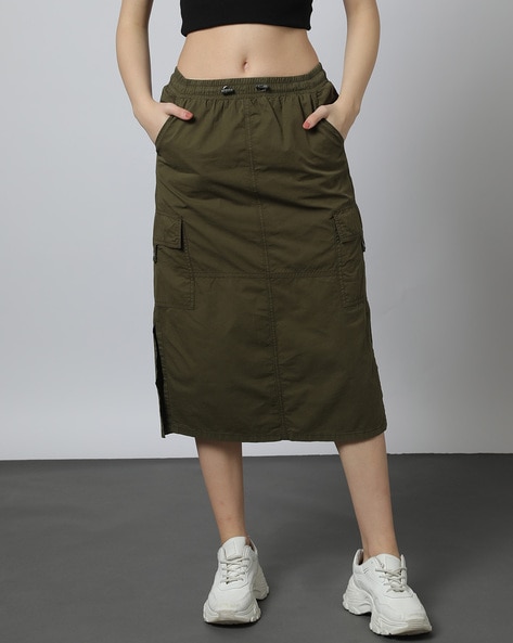 Olive green shop skirts value