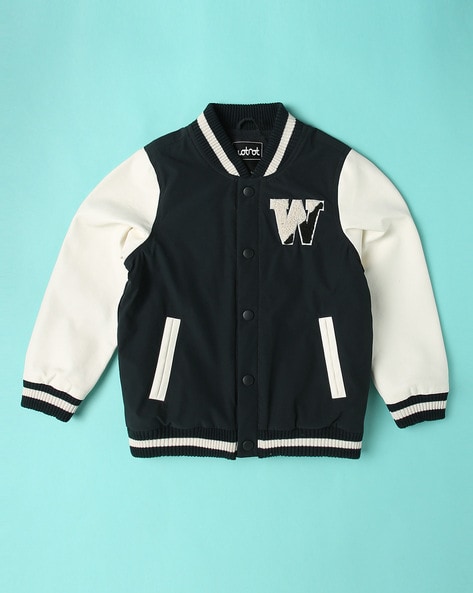 Buy Flying Machine Men White And Black Colour Block Polyester Jacket -  NNNOW.com