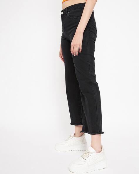 Bootcut Jeans with Frayed Hems