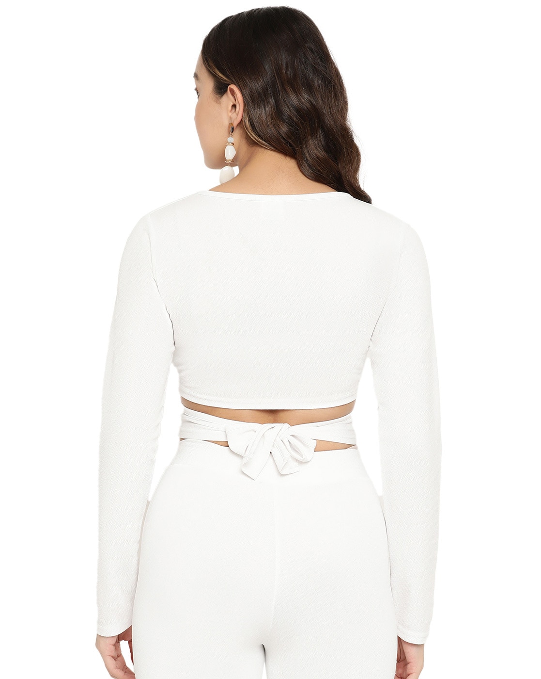 Reign Padded Crop Top - White