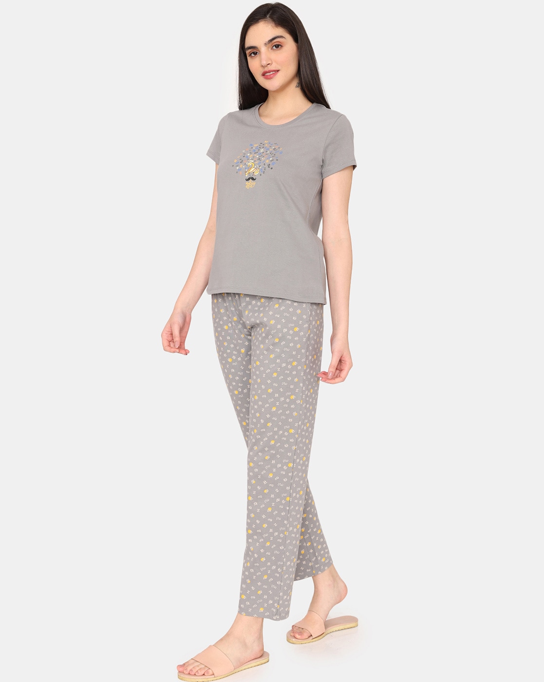 Buy Grey Night LoungeWearSets for Women by Zivame Online Ajio