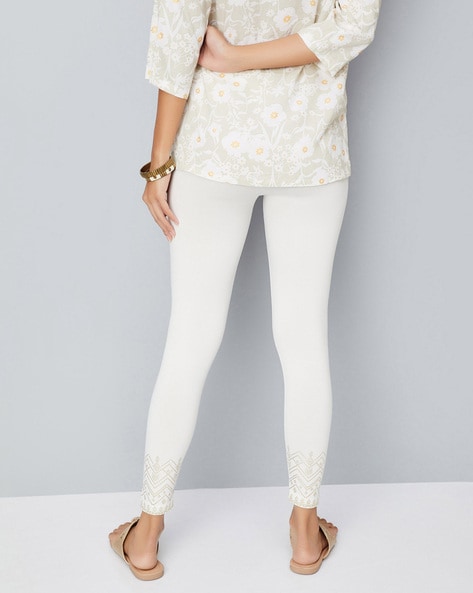 Buy Gap Lace-Trim Leggings from the Gap online shop