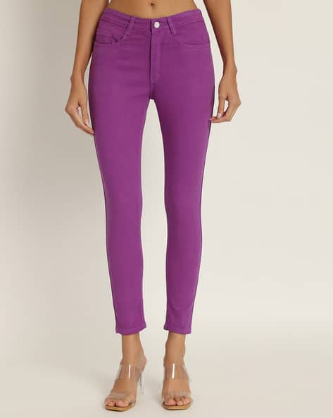 Buy Purple Jeans Jeggings for Women by ANGELFAB Online
