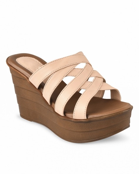 Nude best sale wedge sandals