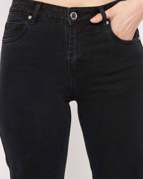 Bootcut Jeans with Frayed Hems