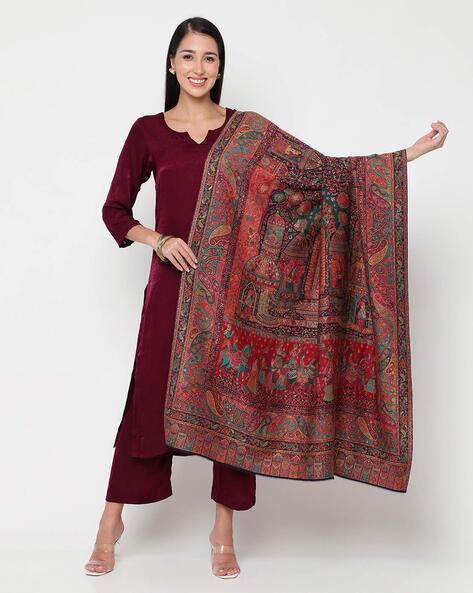 Women Printed Woolen Shawl Price in India