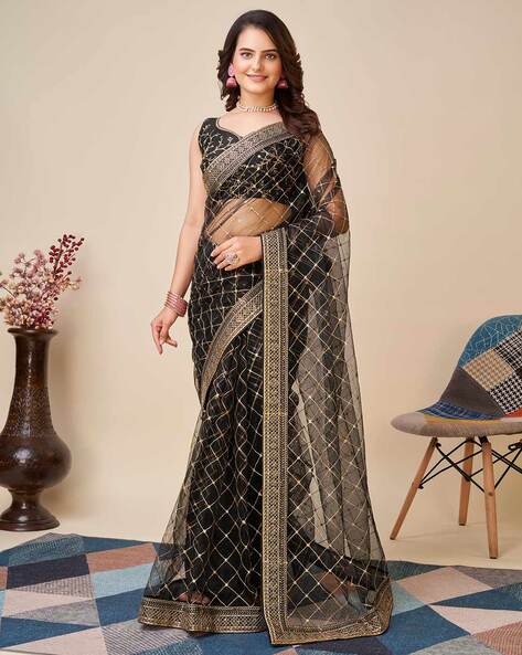 Party wear net clearance sarees online shopping