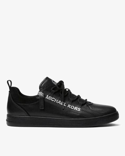 Michael kors black leather hot sale sneakers