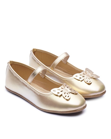 Girls gold clearance slip on shoes