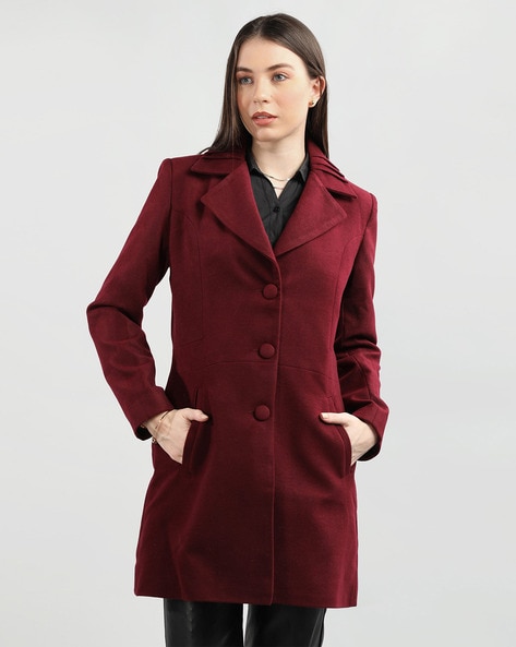 Maroon cheap coat womens